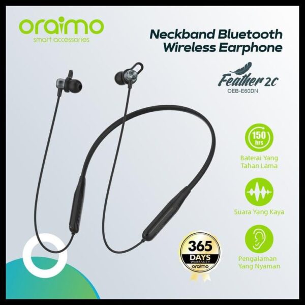 Oraimo Feather 2C in-Ear Neckband Earphones (12 Month Warranty)