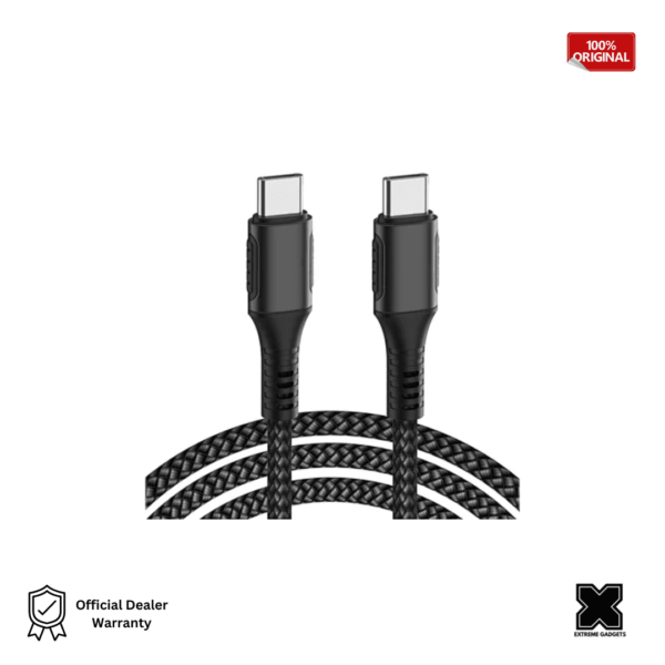 WiWU F20 100W Fast Charging Type-C To Type-C Charging Cable 2M- (6 Month Warranty)