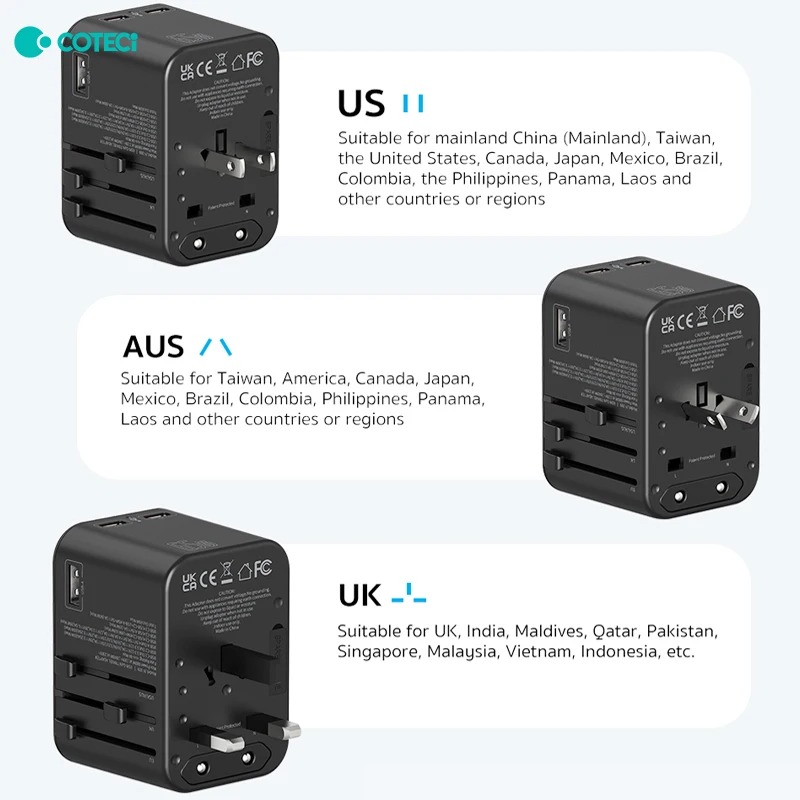 Coteci 65W GaN Universal Travel Adapter - Image 5