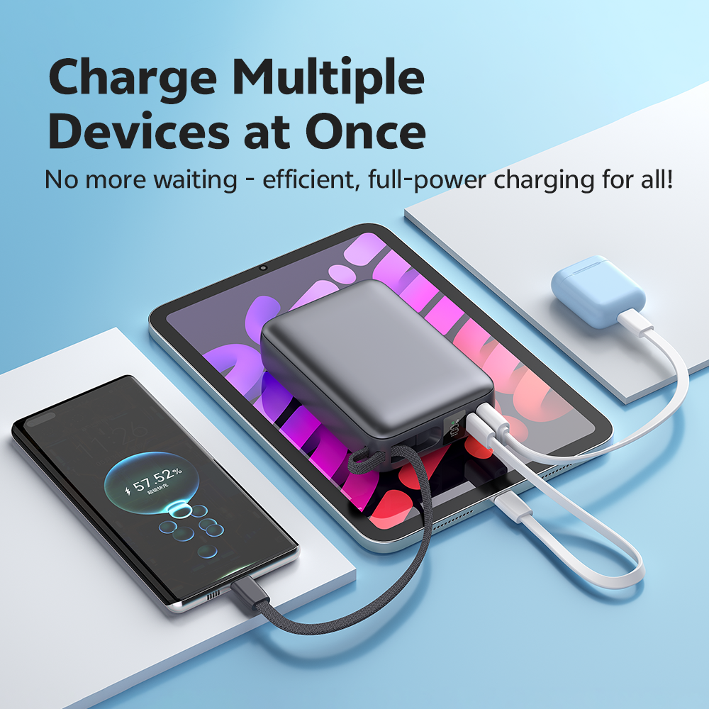 QCY 20000mAh Powerbank 45W Fast Charging with Built-in USB-C Cable - Image 5